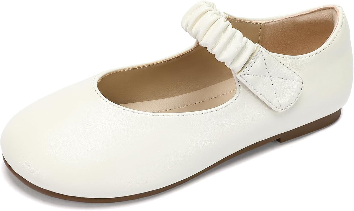 Girls Mary Jane Shoes Soft Sole Comfortable Ballerina Flat Ballet Dress Shoes for Little Kids Patent Leather School Wedding Party Wide Feet Friendly