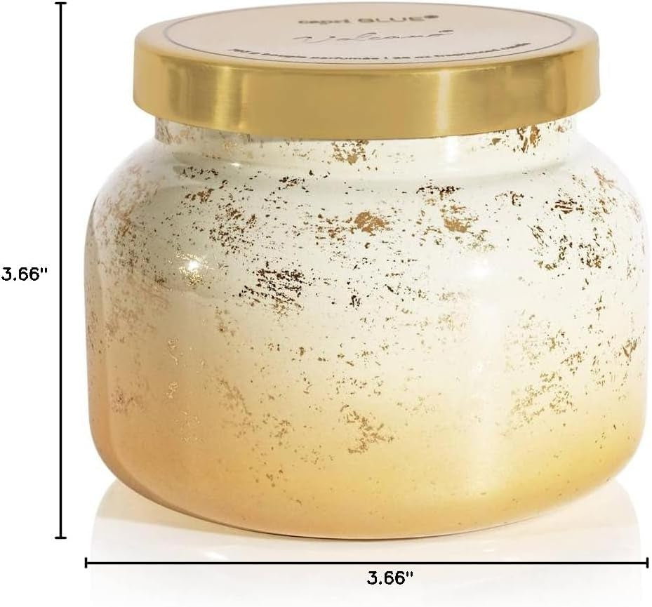 Capri Blue Glimmer Jar Candles - Luxury Holiday Scented Candles for Home - Long Lasting Soy Wax Blend - Scented Holiday & Home Decor - Volcano Oversized Signature Jar (28 Oz)