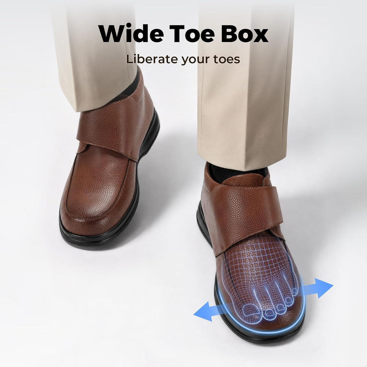 Extra Wide Mens Boots Diabetic Dress Oxford Business Casual Boots