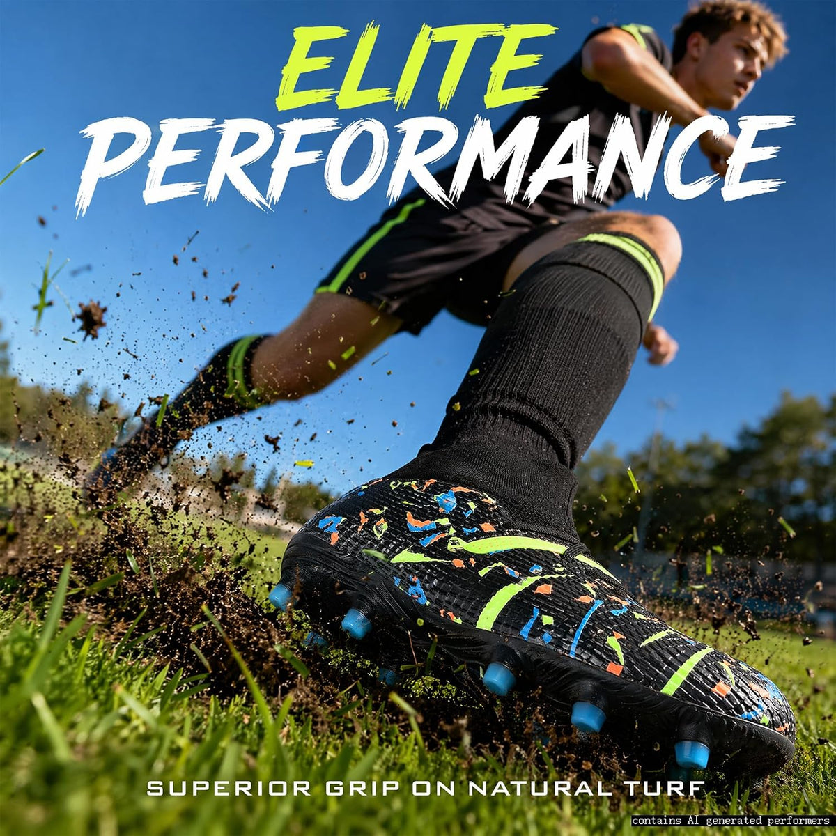Kids Soccer Cleats Boys Girls Turf Traning Football Shoes