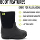 Kids Freestyle Neoprene Outdoor Boot, Lightweight, Kid Friendly for Boys and Girls Waterproof Boot for Rain, Mud, Cold Weather, Snow