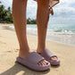 Feather EVA Slides for Women – Comfortable Slip on Womens Slippers, Indoor Outdoor Shower Shoes, Beach Essential Cloud Slides