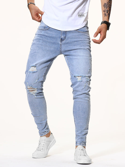 Men Ripped Solid Jeans