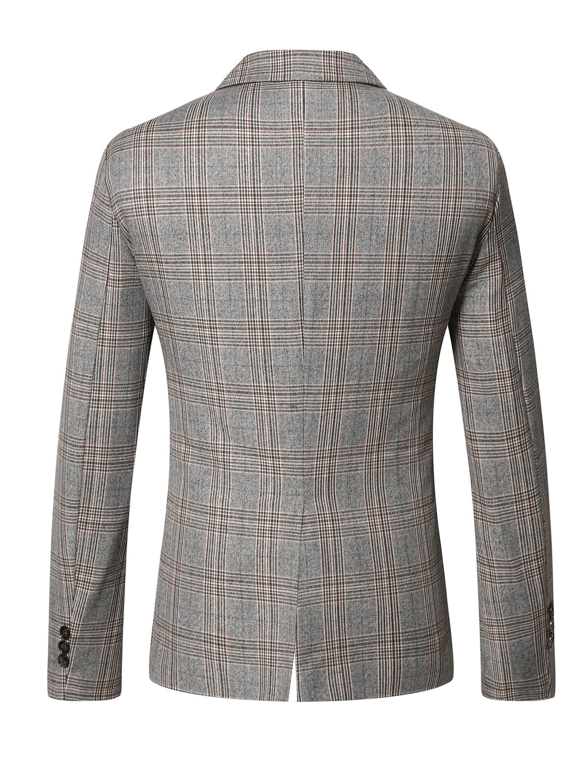 Men Plaid Single Button Blazer