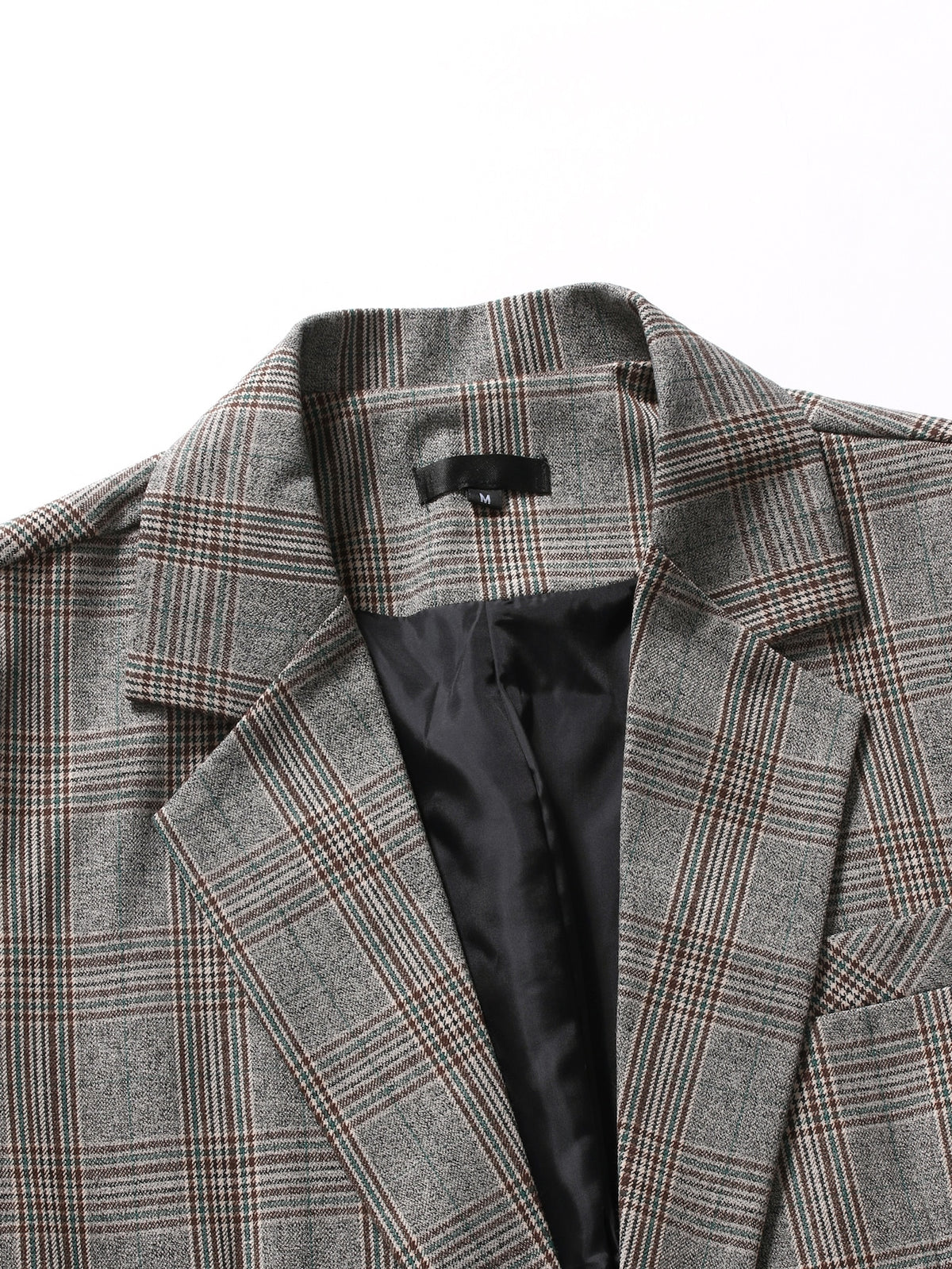 Men Plaid Single Button Blazer