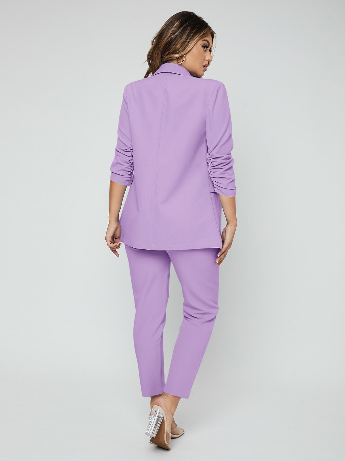 SXY Shawl Neck Open Front Blazer Pants Suit