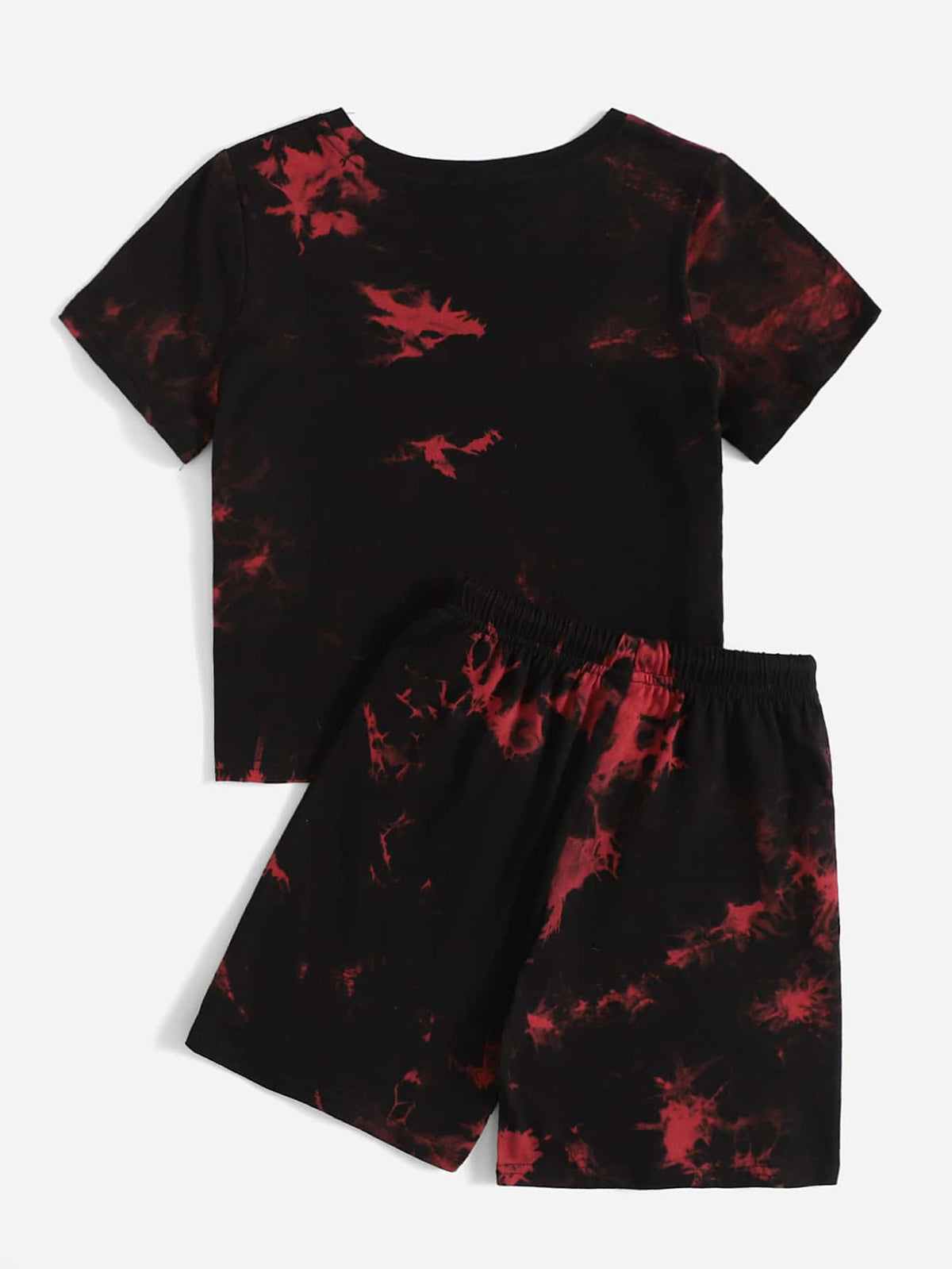 Toddler Boys Tie Dye Cartoon Graphic Tee Track Shorts Set