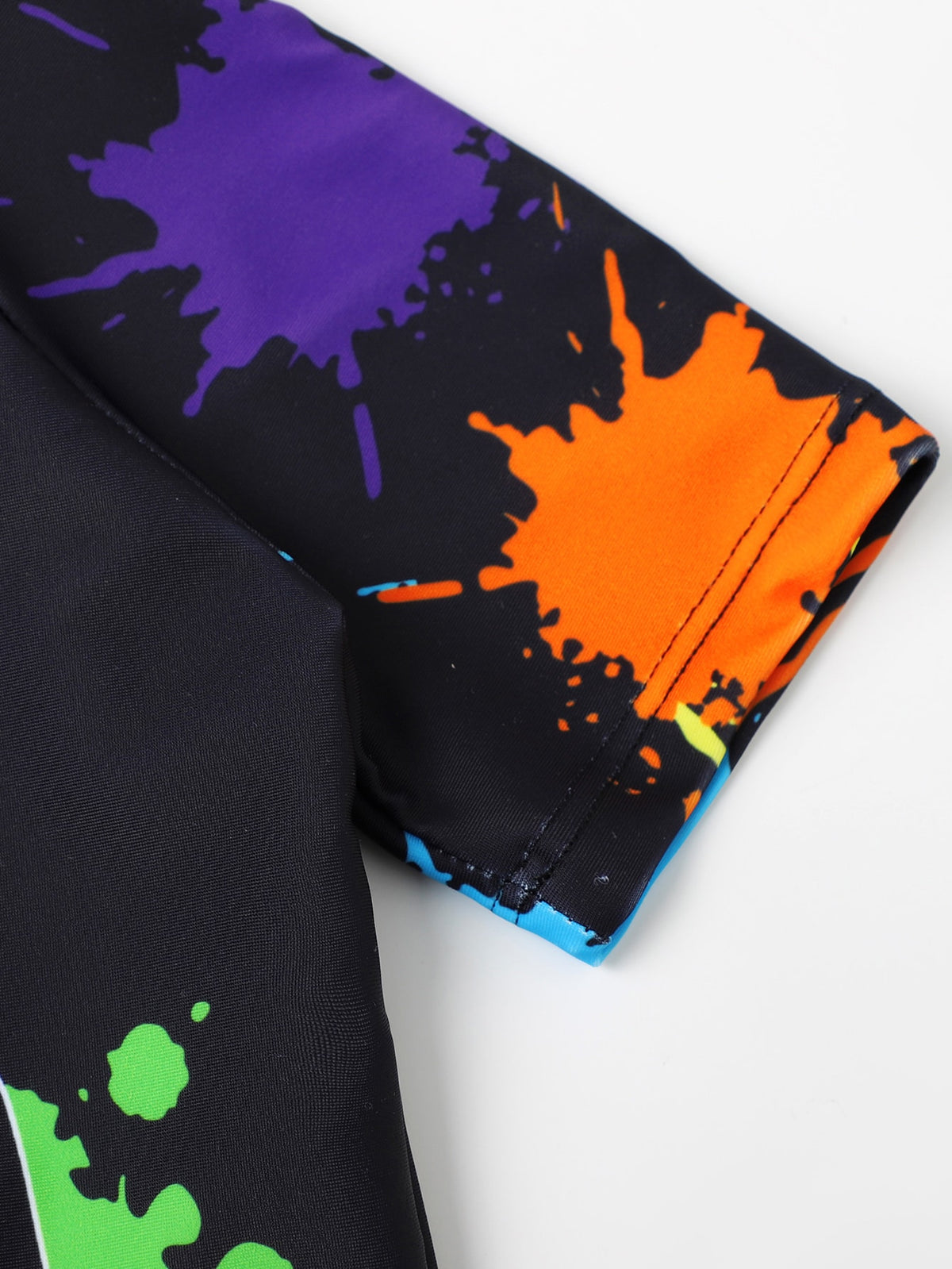 Toddler Boys Gamepad And Random Splash Ink Print Swimsuit