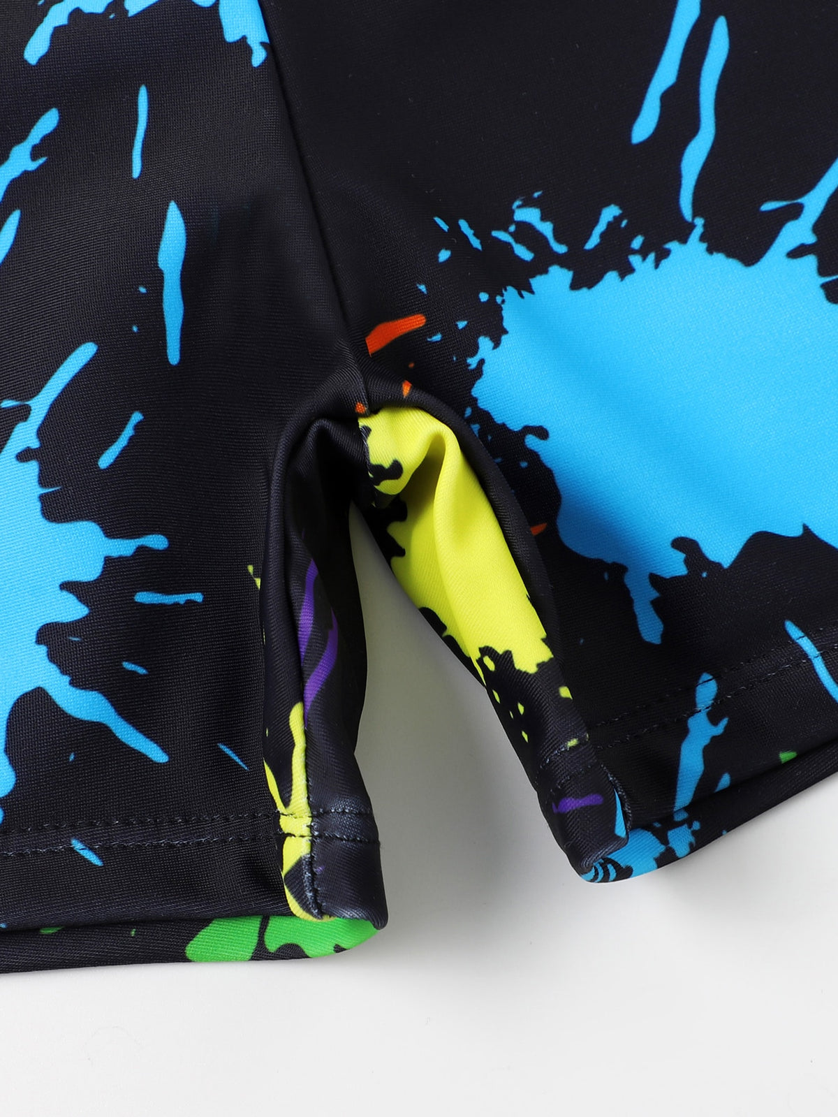 Toddler Boys Gamepad And Random Splash Ink Print Swimsuit