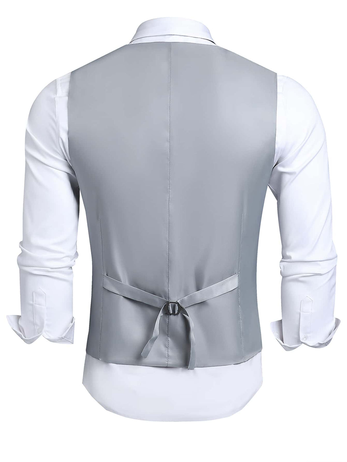 Men 1pc Pinstriped Strap Detail Waistcoat