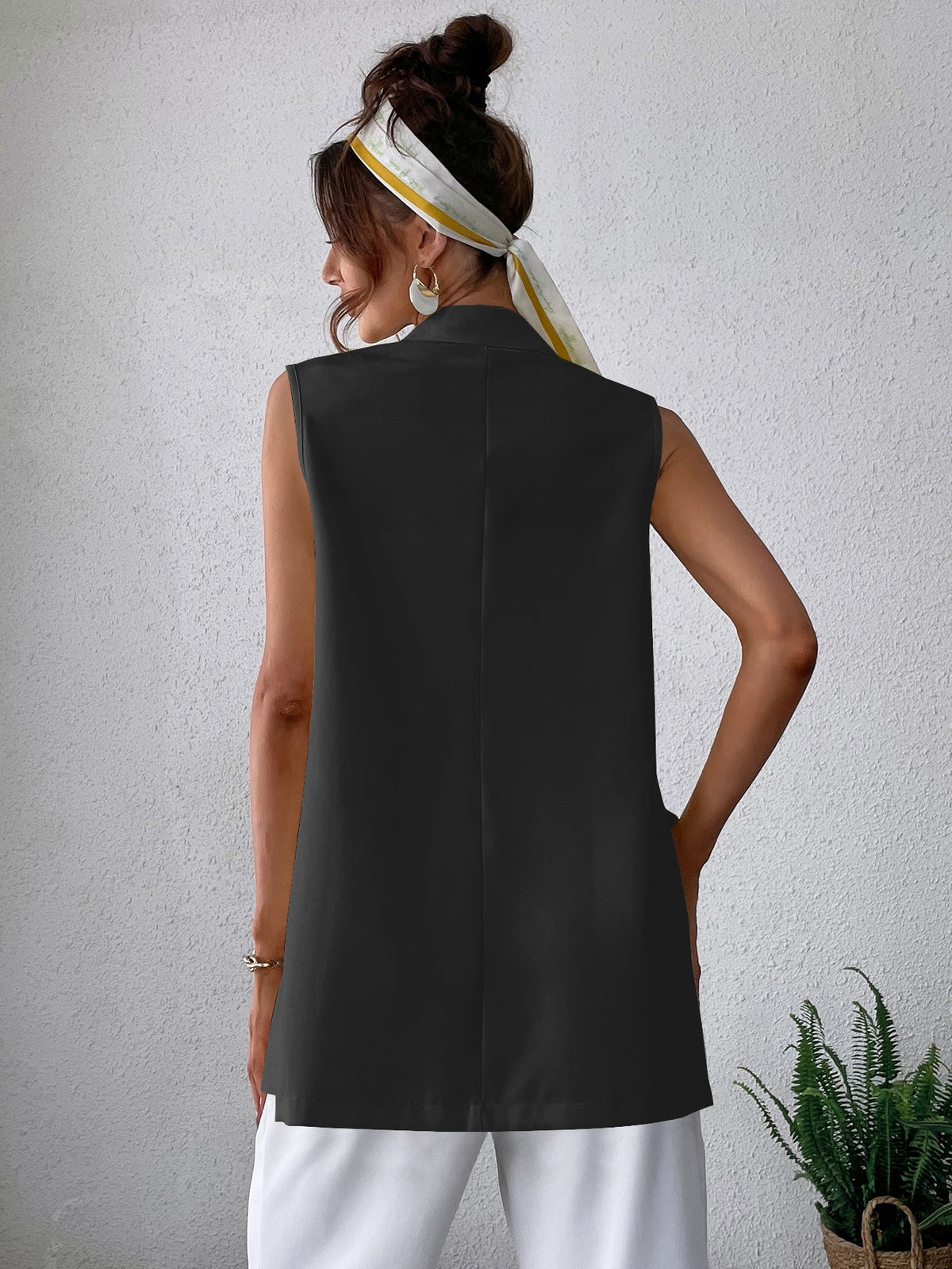 Single Button Vest Blazer