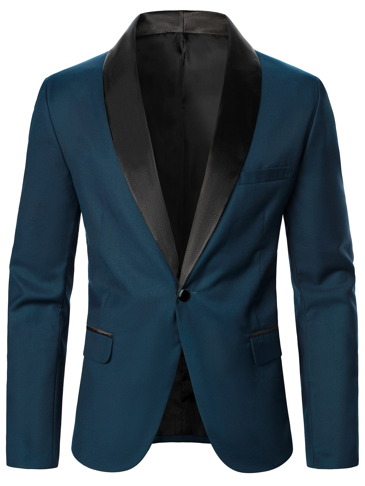 Men 1pc Contrast Shawl Collar Single Button Blazer