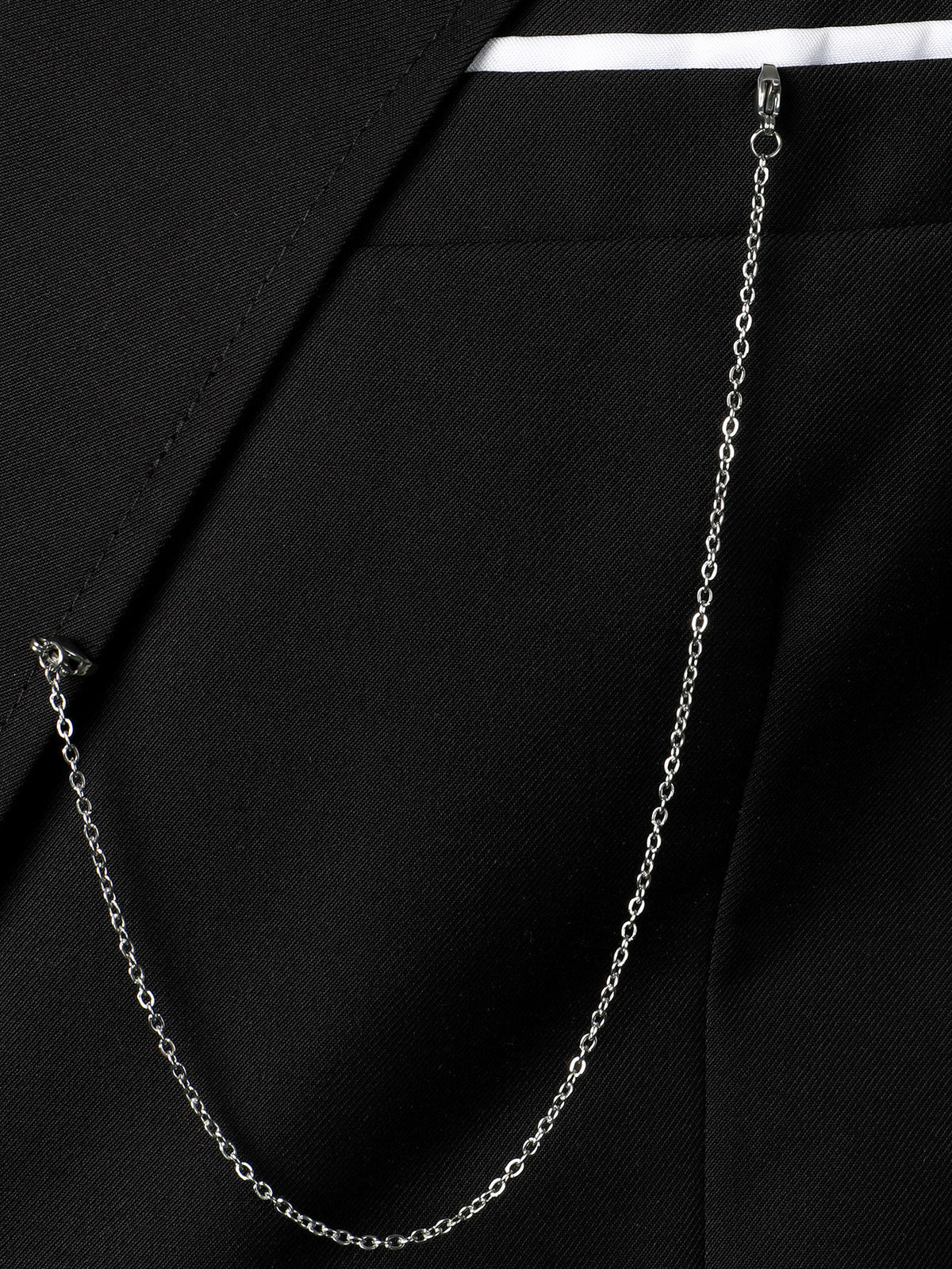 Men Chain Detail Single Button Blazer