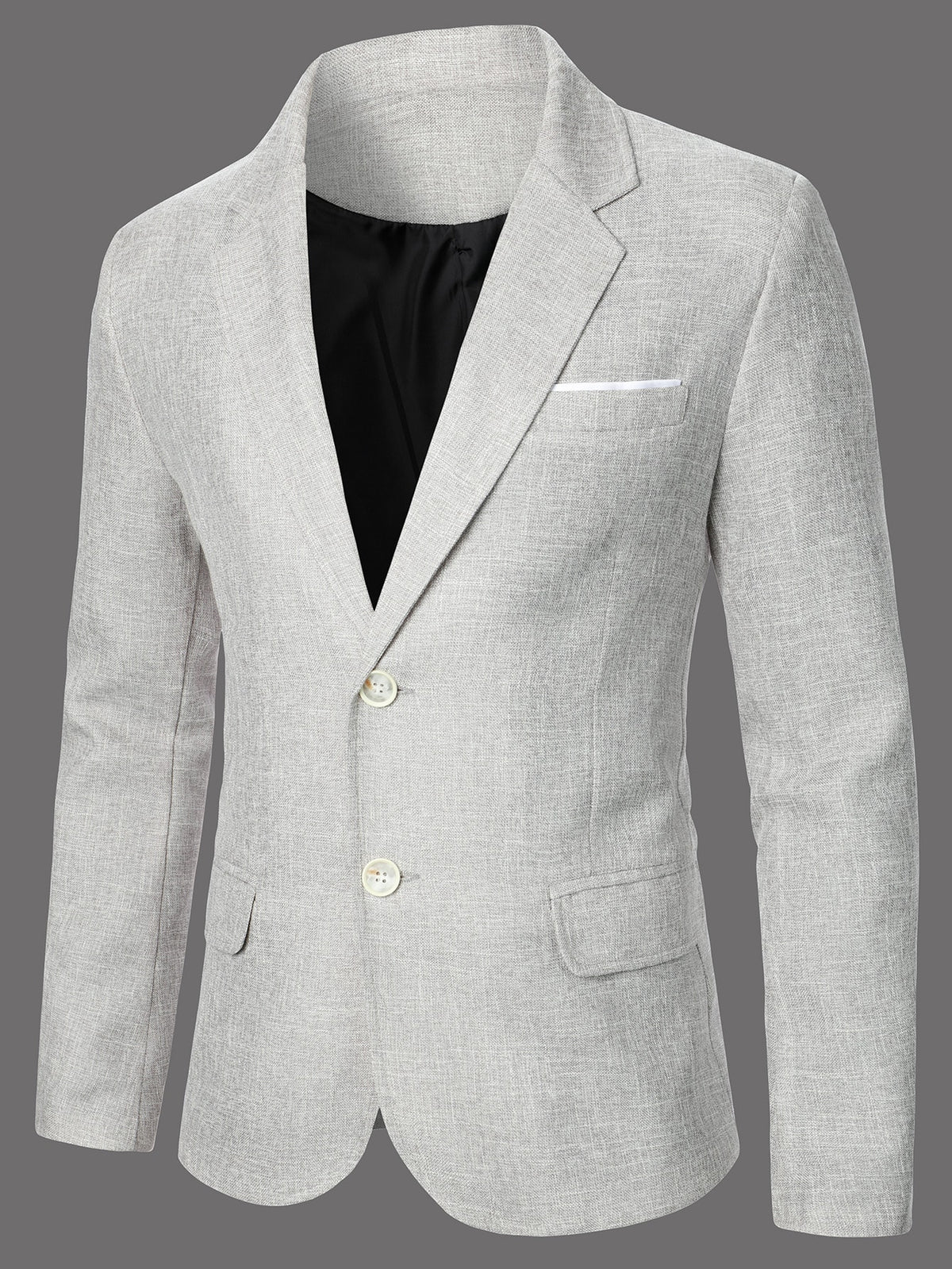 Men Button Front Blazer Tailored Pants Without Shirt Tie