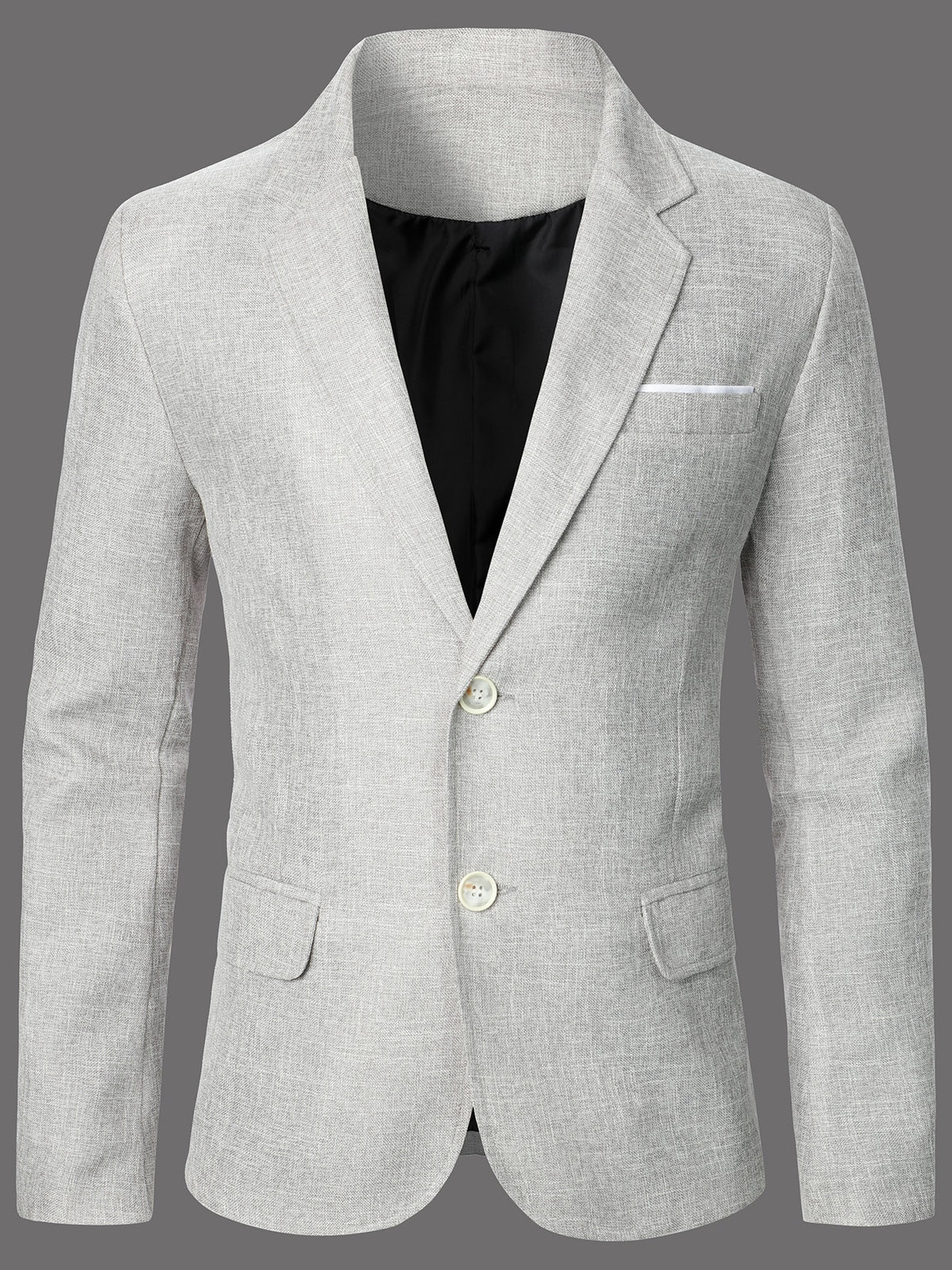 Men Button Front Blazer Tailored Pants Without Shirt Tie