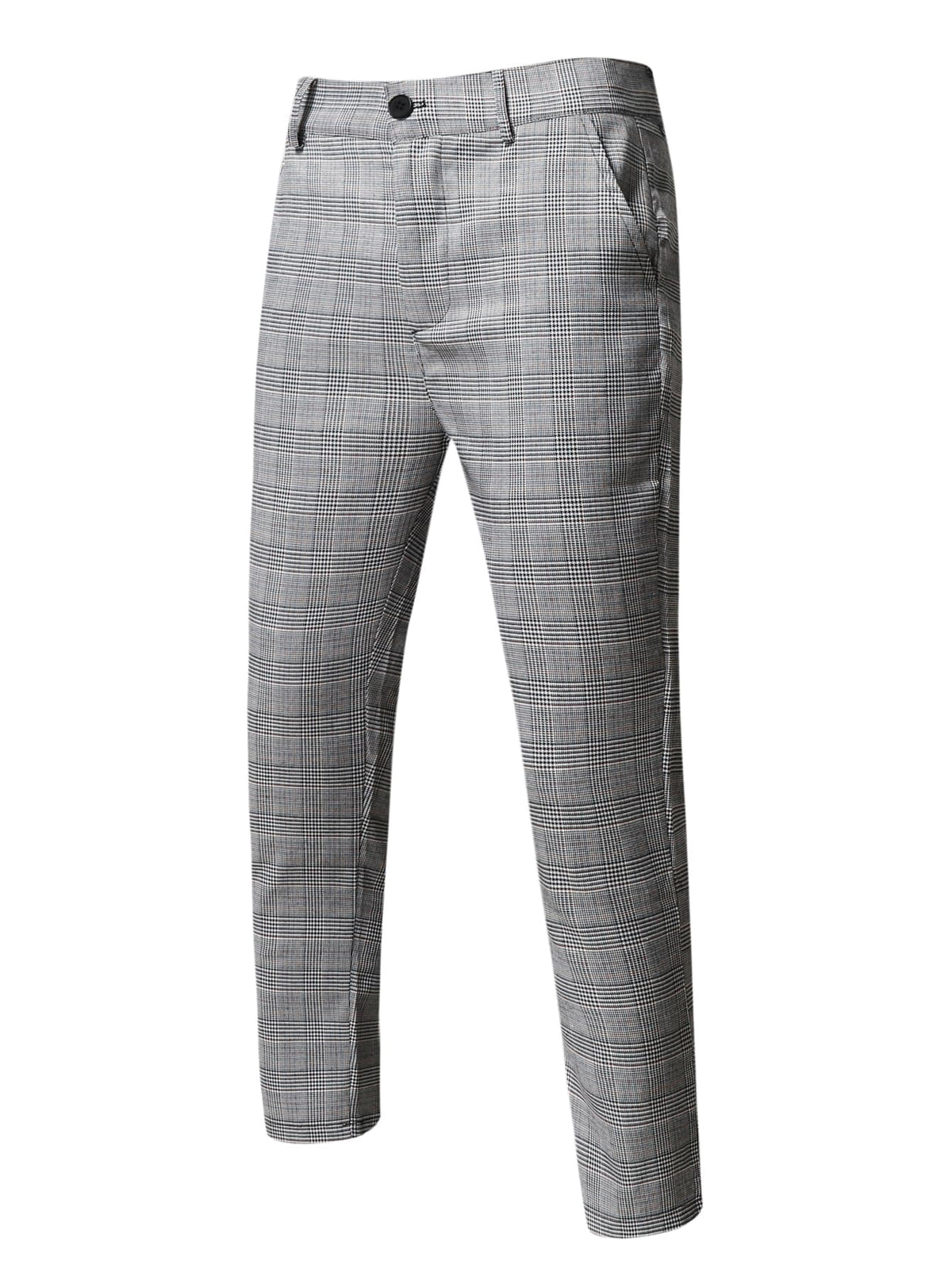 Men 1pc Glen Plaid Shawl Collar Waistcoat 1pc Tailored Pants