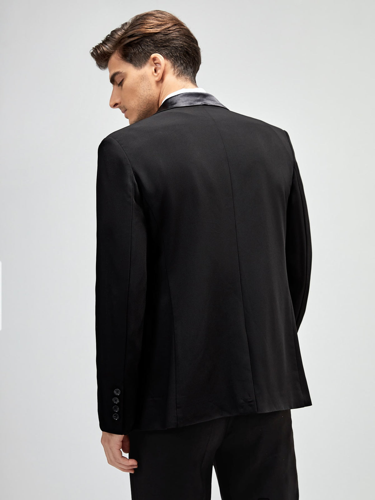 Men Shawl Collar Single Breasted Blazer