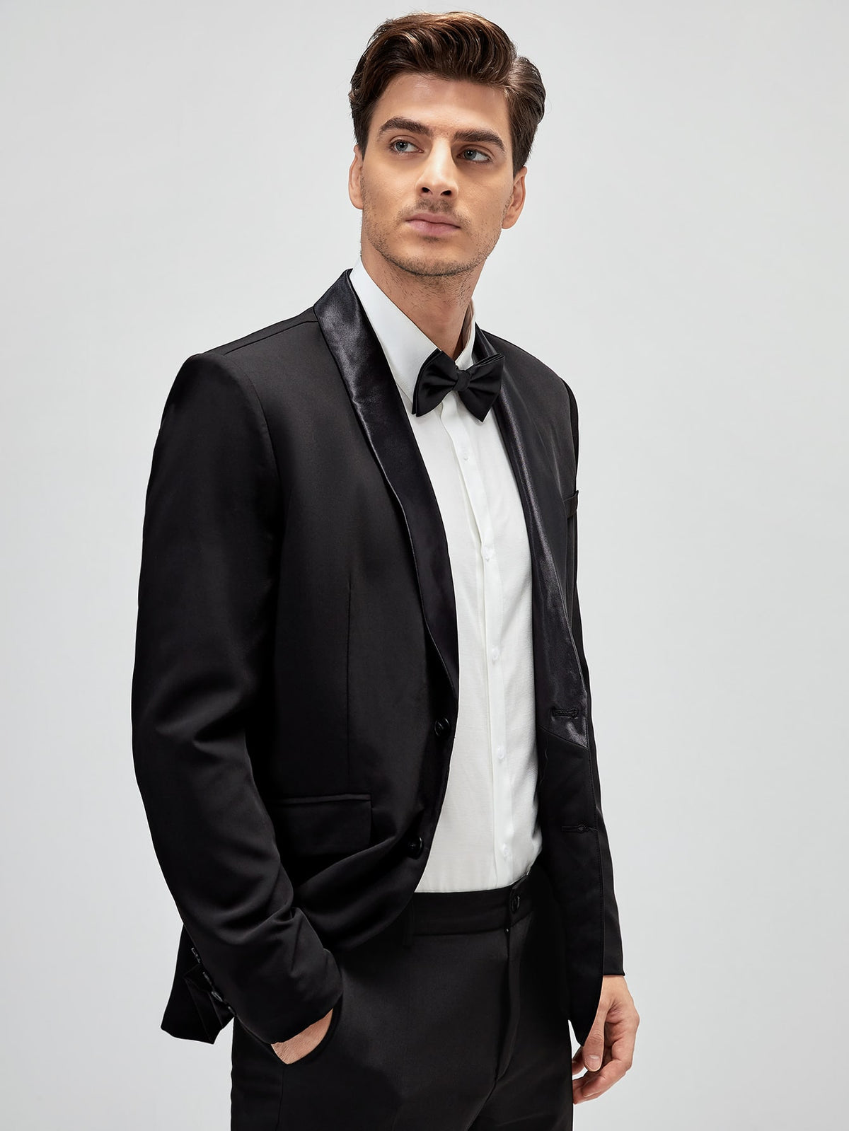 Men Shawl Collar Single Breasted Blazer