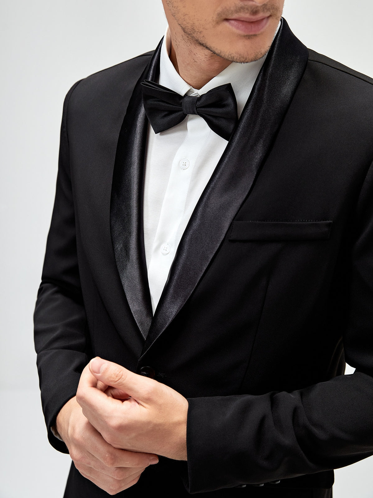 Men Shawl Collar Single Breasted Blazer