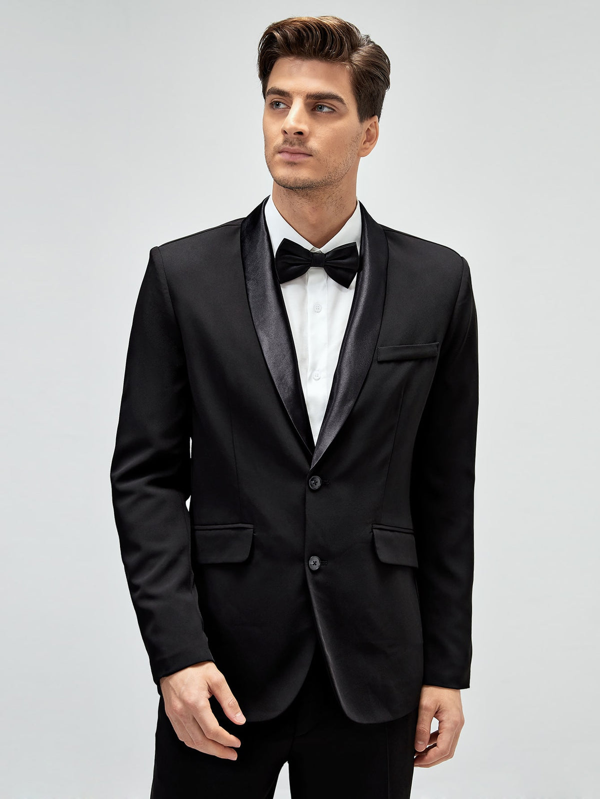 Men Shawl Collar Single Breasted Blazer