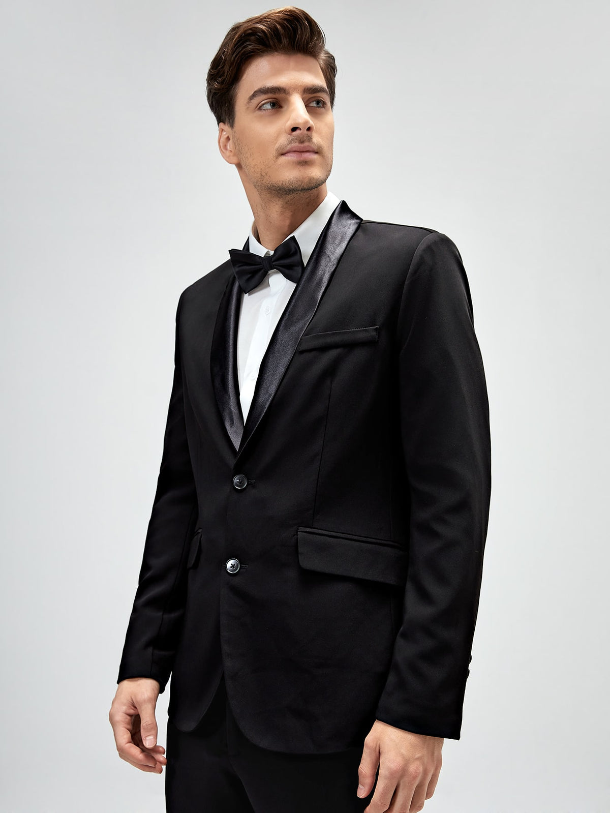 Men Shawl Collar Single Breasted Blazer