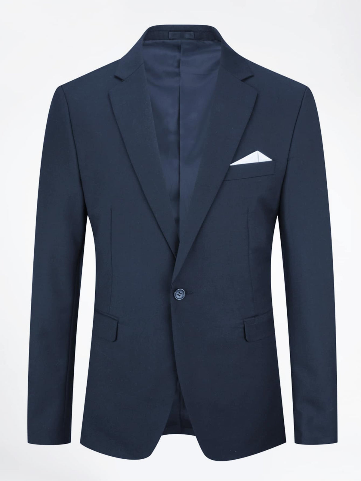 CLOUDSTYLE Men Contrast Detail Single Button Blazer