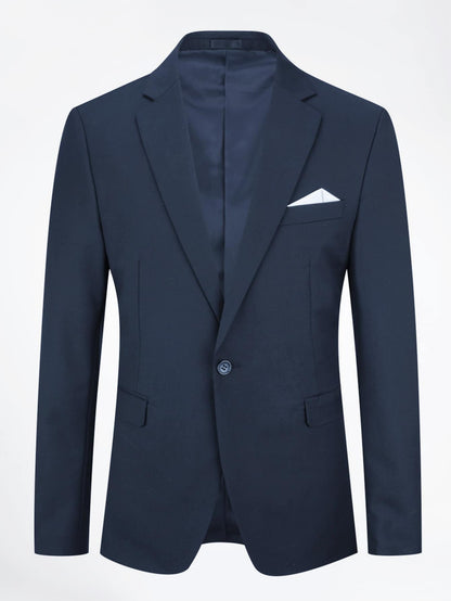 CLOUDSTYLE Men Contrast Detail Single Button Blazer