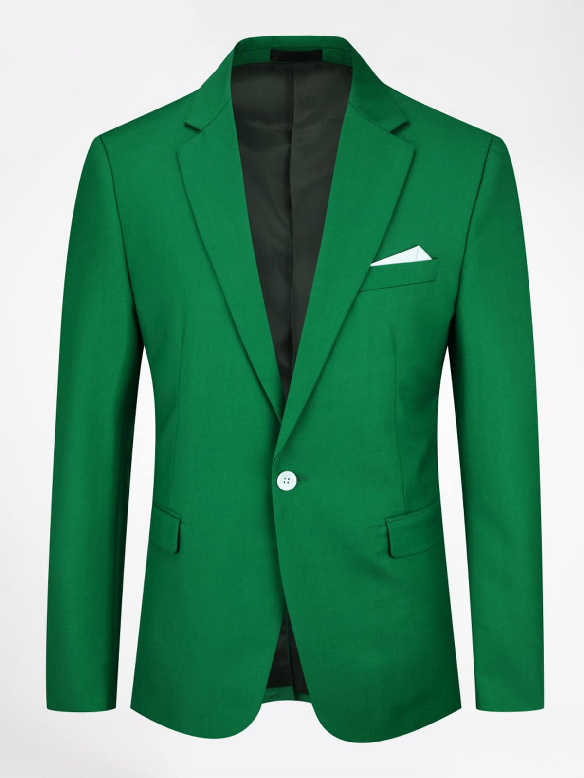 CLOUDSTYLE Men Contrast Detail Single Button Blazer