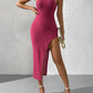 Split Thigh Halter Dress