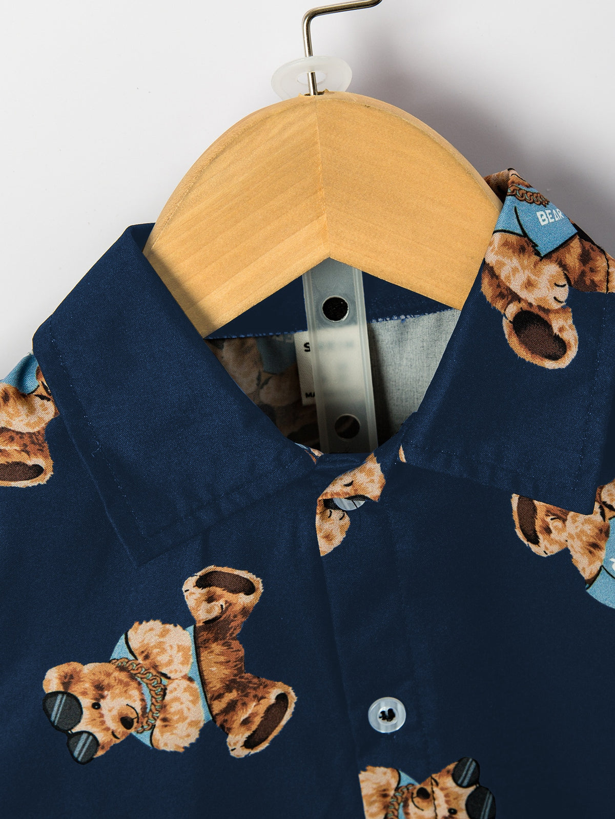 Toddler Boys Bear Print Shirt Shorts Without Tee