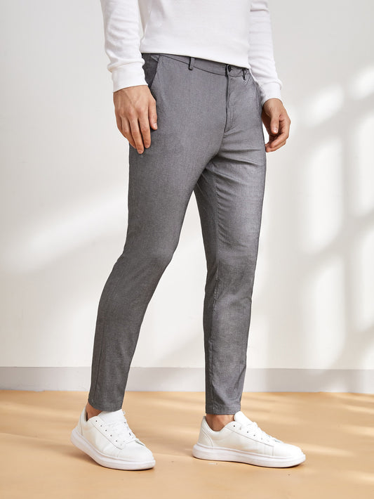Men Slant Pockets Tailored Pants