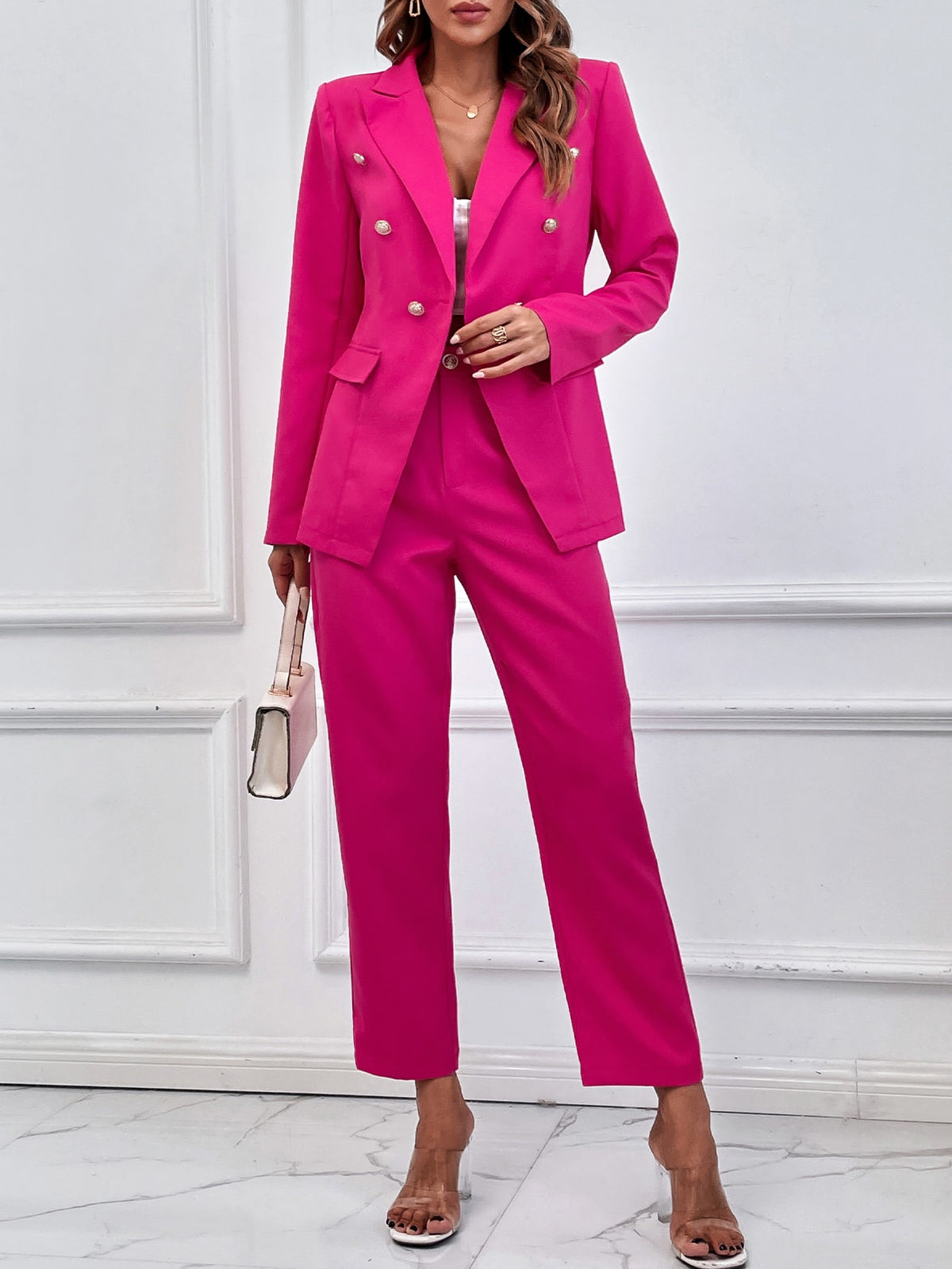 Double Breasted Blazer Tailored Pants