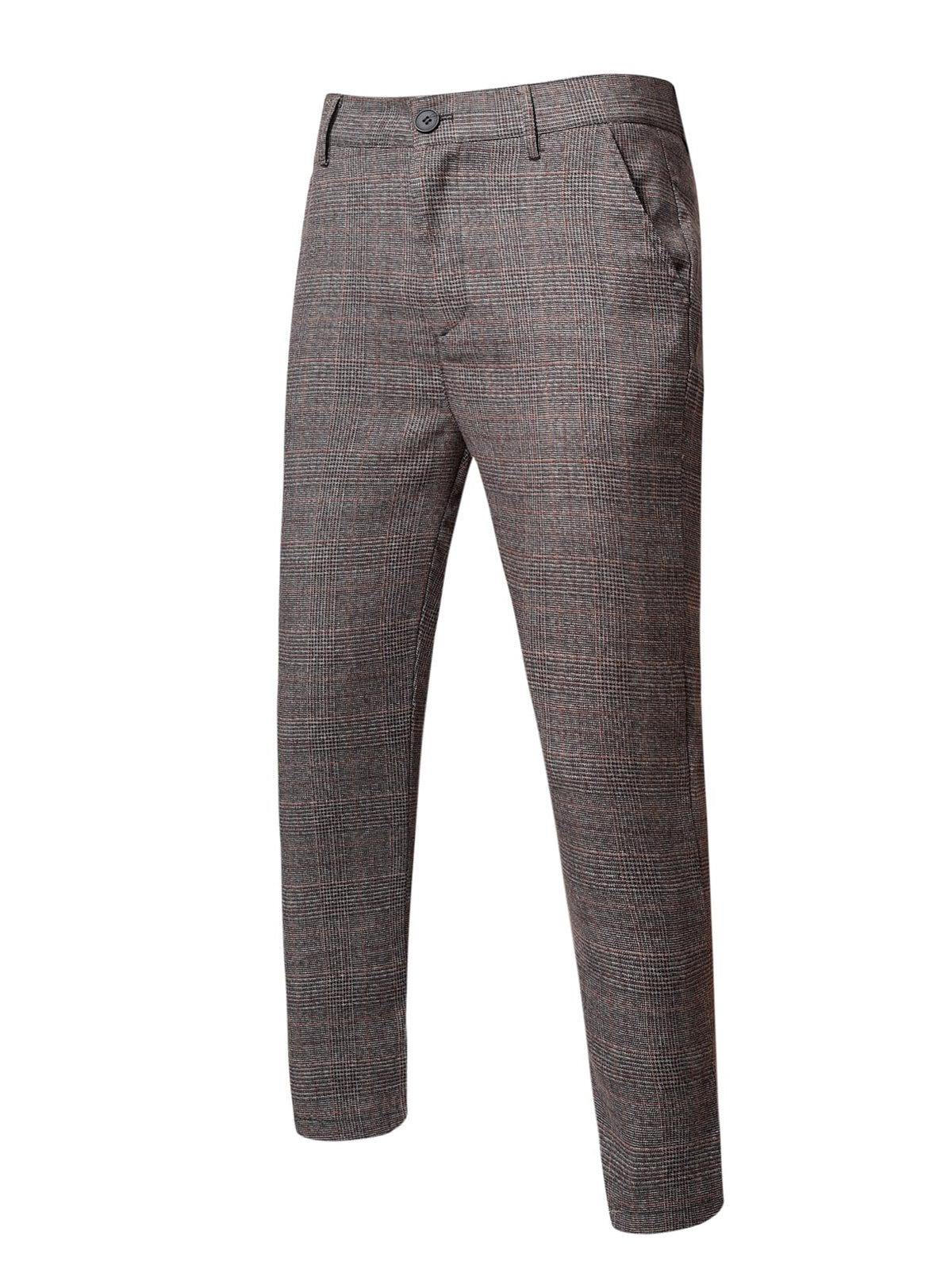 Men 1pc Glen Plaid Shawl Collar Waistcoat 1pc Tailored Pants
