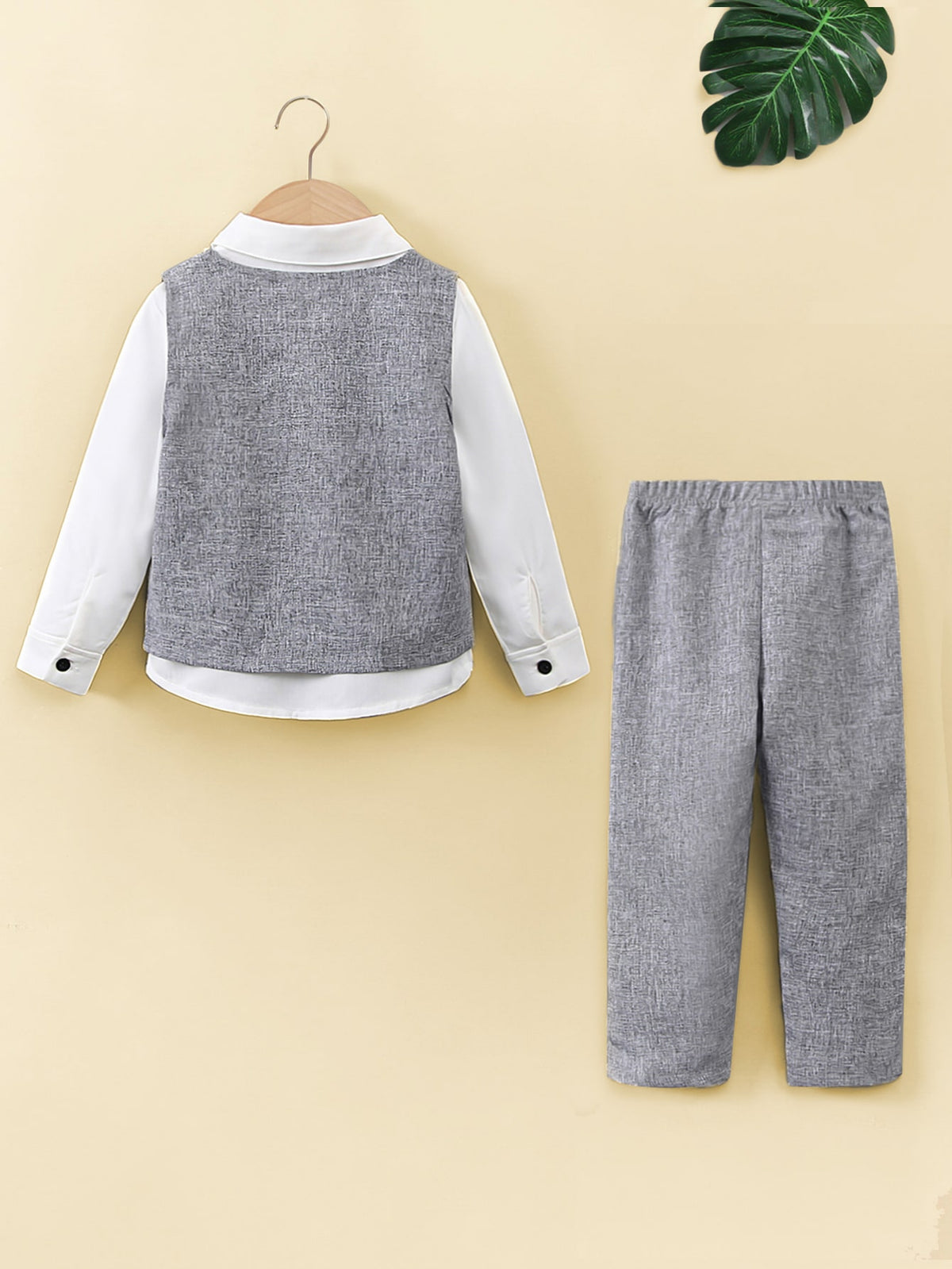 Toddler Boys Bow Front Shirt Button Up Waistcoat Pants