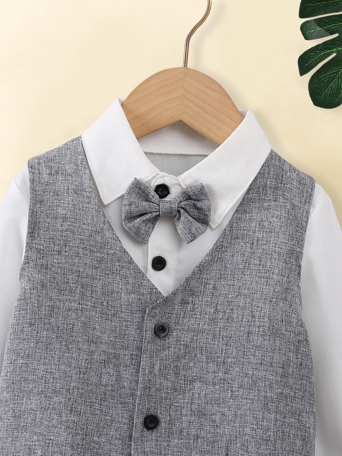 Toddler Boys Bow Front Shirt Button Up Waistcoat Pants