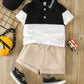 Toddler Boys Letter Graphic Colorblock Polo Shirt Shorts