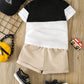 Toddler Boys Letter Graphic Colorblock Polo Shirt Shorts
