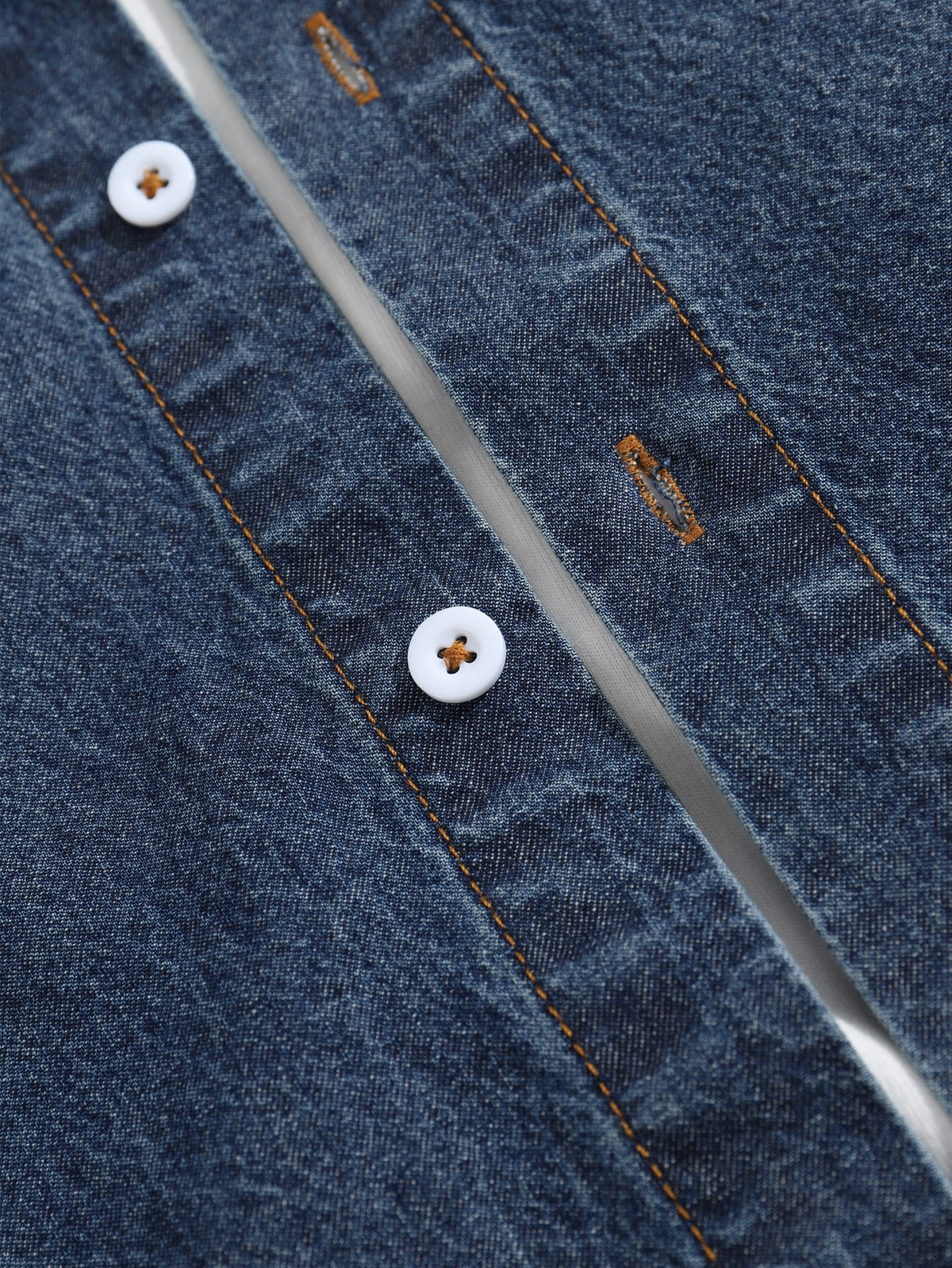 Men Bleach Wash Flap Pockets Denim Shirt Without Tee