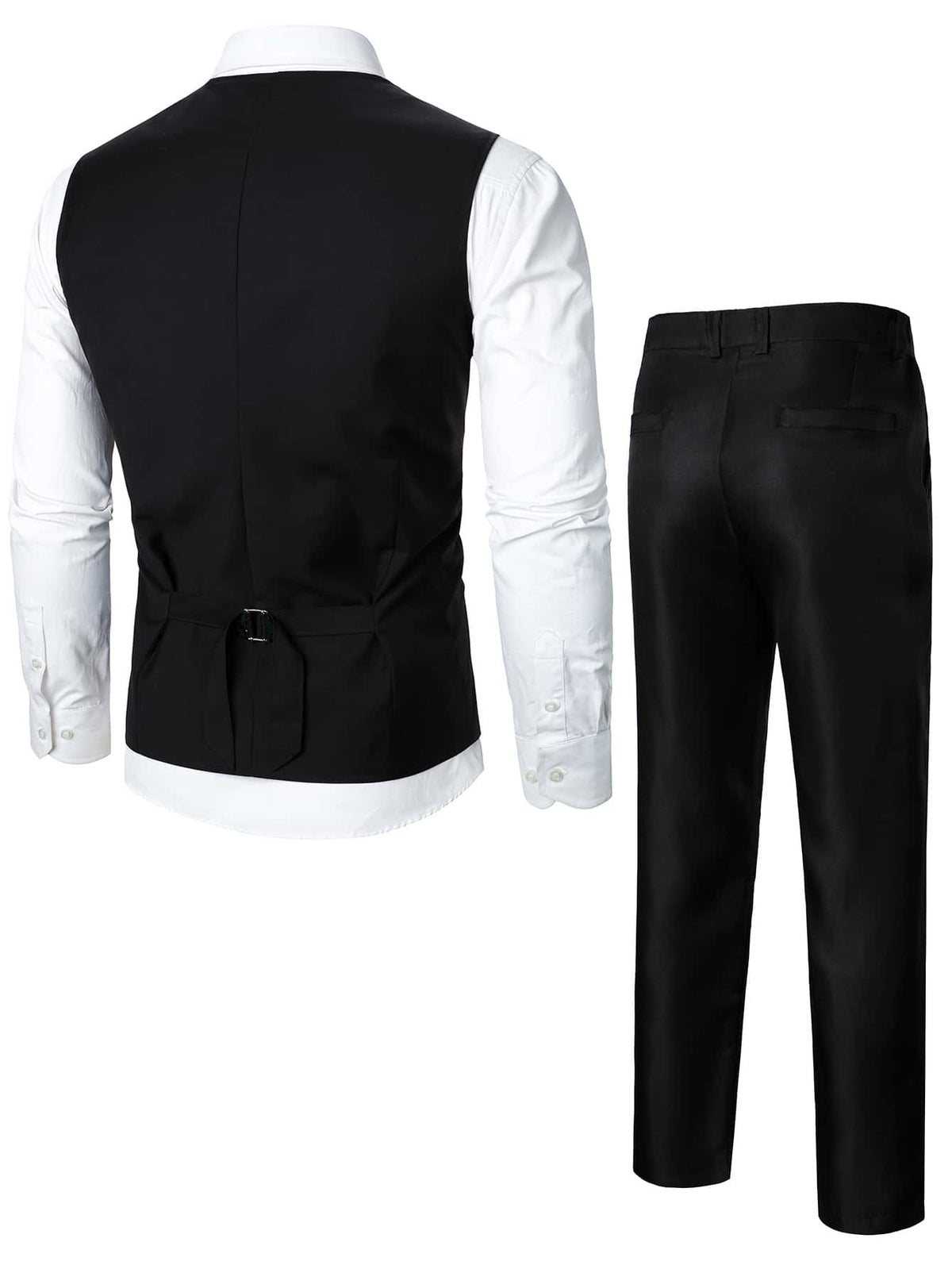 Men Double Breasted Vest Blazer Pants Without Shirt