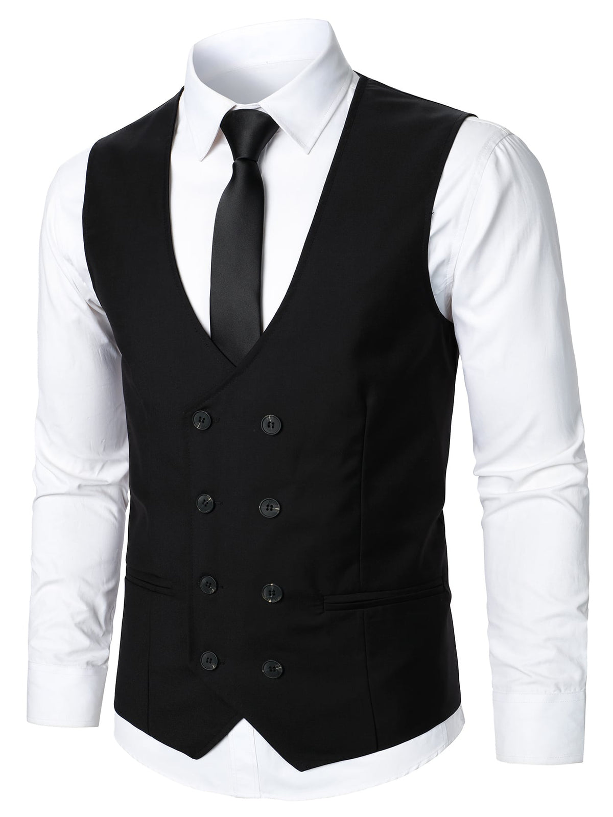 Men Double Breasted Vest Blazer Pants Without Shirt