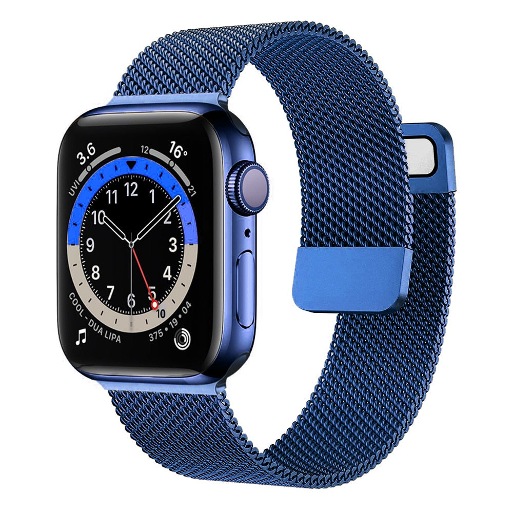 Strap For Apple watch Band 7 45mm 40mm 38mm 42mm 41 44 mm Accessorie Magnetic Loop Metal bracelet for iWatch serie 7 4 5 6 se 3