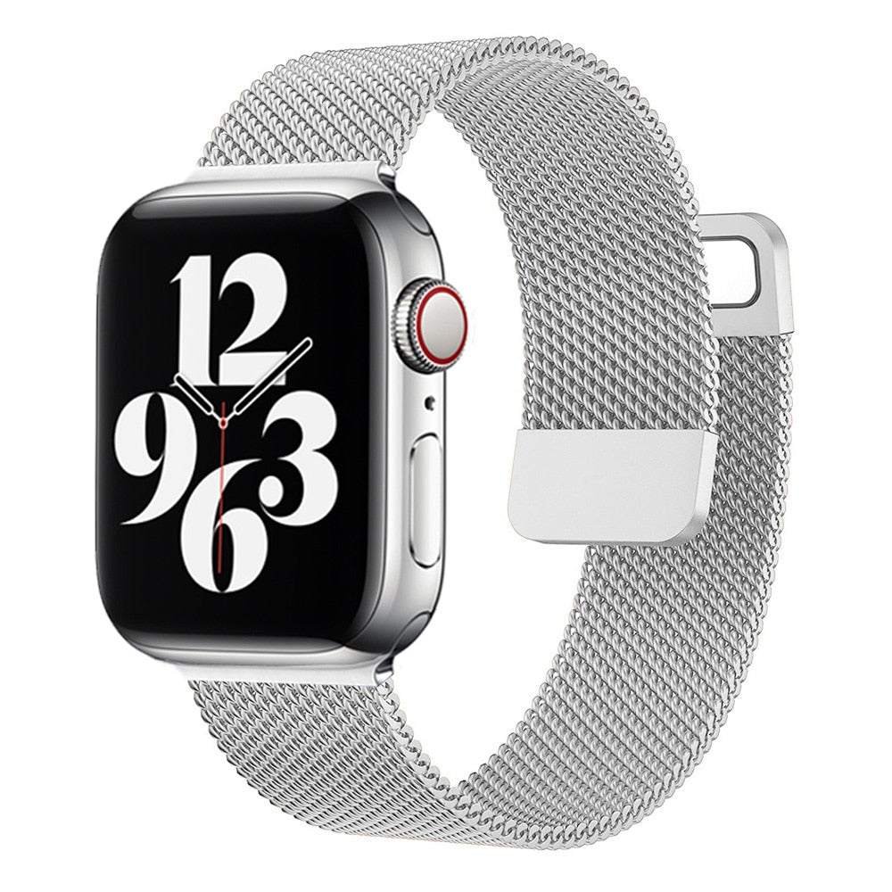 Strap For Apple watch Band 7 45mm 40mm 38mm 42mm 41 44 mm Accessorie Magnetic Loop Metal bracelet for iWatch serie 7 4 5 6 se 3