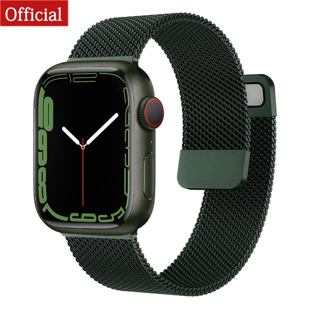 Strap For Apple watch Band 7 45mm 40mm 38mm 42mm 41 44 mm Accessorie Magnetic Loop Metal bracelet for iWatch serie 7 4 5 6 se 3