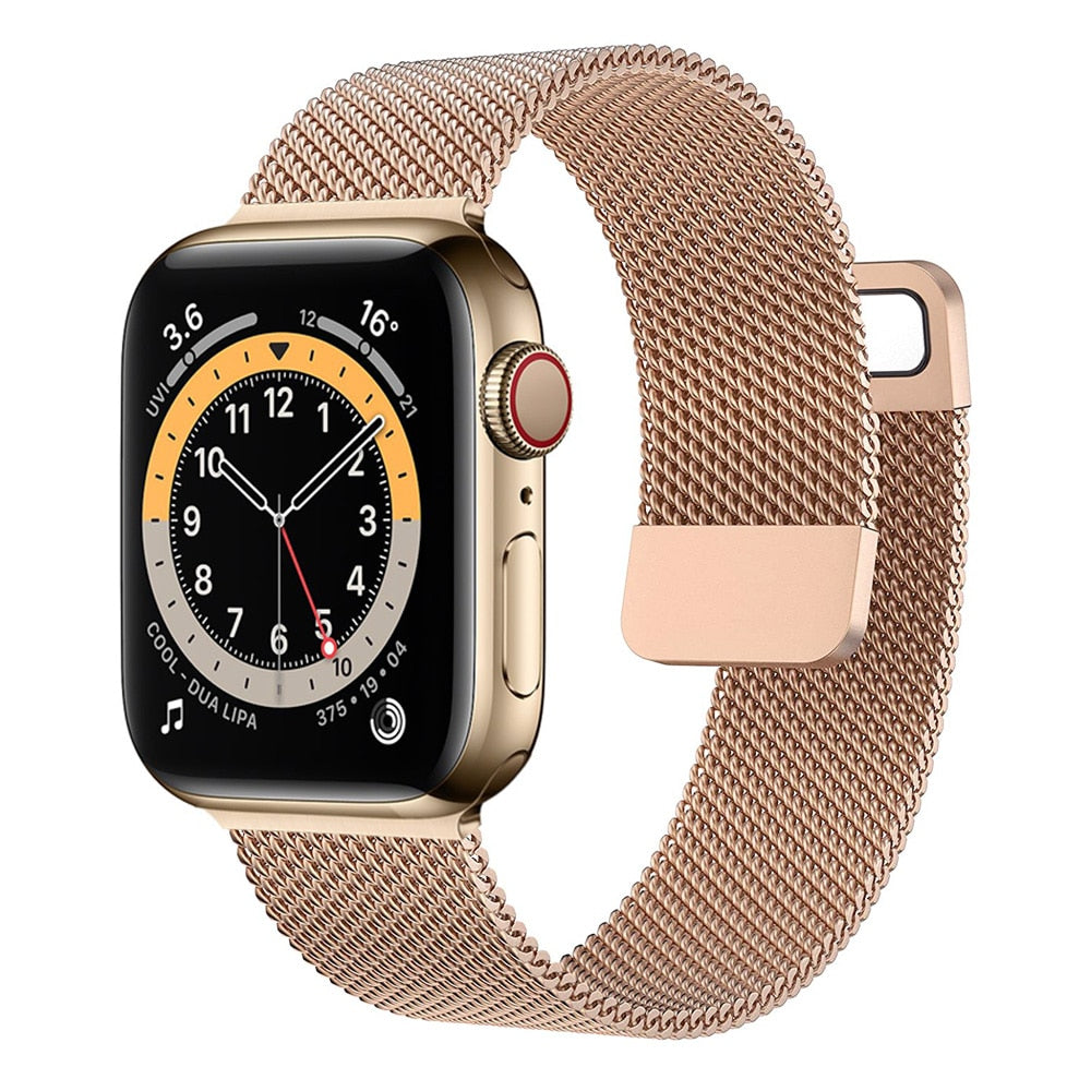 Strap For Apple watch Band 7 45mm 40mm 38mm 42mm 41 44 mm Accessorie Magnetic Loop Metal bracelet for iWatch serie 7 4 5 6 se 3