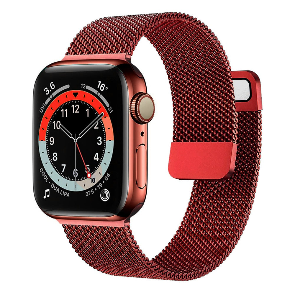 Strap For Apple watch Band 7 45mm 40mm 38mm 42mm 41 44 mm Accessorie Magnetic Loop Metal bracelet for iWatch serie 7 4 5 6 se 3