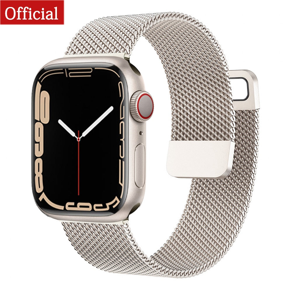 Strap For Apple watch Band 7 45mm 40mm 38mm 42mm 41 44 mm Accessorie Magnetic Loop Metal bracelet for iWatch serie 7 4 5 6 se 3