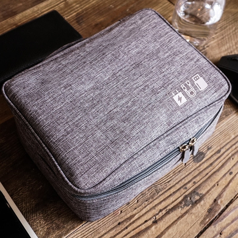 Travel Cable Bag Portable Digital USB Gadget Organizer Charger Wires Cosmetic Zipper Storage Pouch kit Case Accessories Supplies