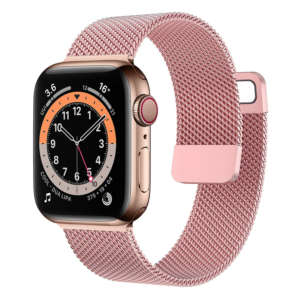 Strap For Apple watch Band 7 45mm 40mm 38mm 42mm 41 44 mm Accessorie Magnetic Loop Metal bracelet for iWatch serie 7 4 5 6 se 3