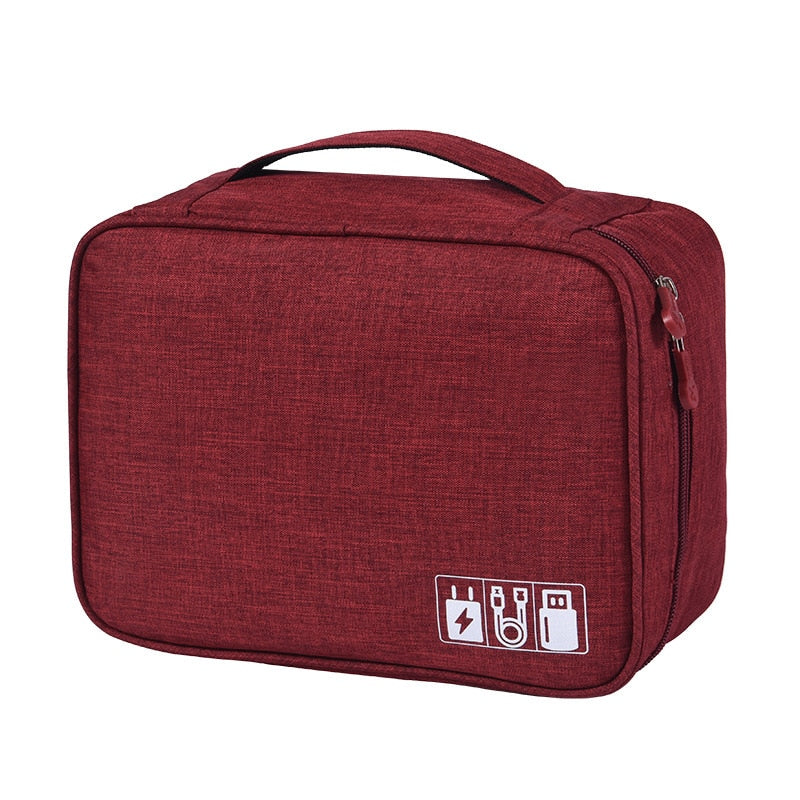 Travel Cable Bag Portable Digital USB Gadget Organizer Charger Wires Cosmetic Zipper Storage Pouch kit Case Accessories Supplies