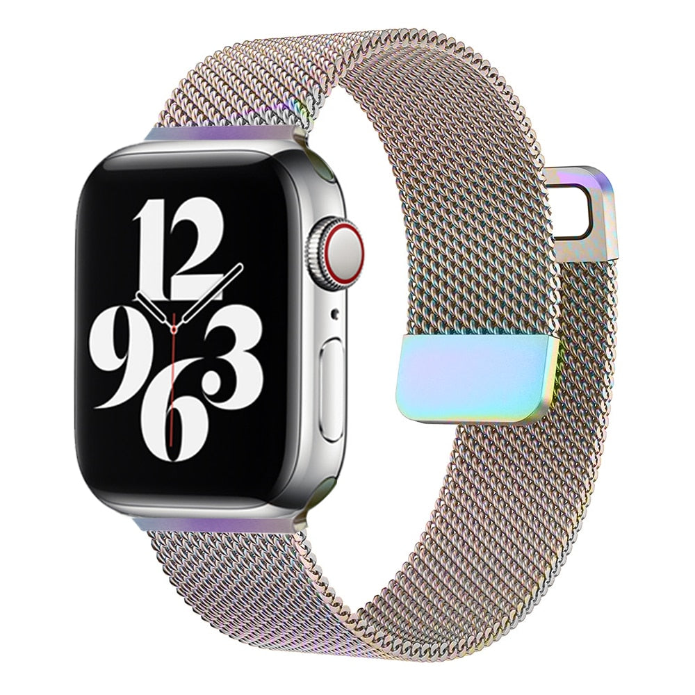 Strap For Apple watch Band 7 45mm 40mm 38mm 42mm 41 44 mm Accessorie Magnetic Loop Metal bracelet for iWatch serie 7 4 5 6 se 3